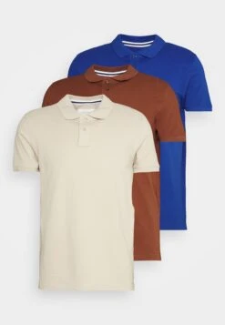 Pier One 3 Pack - Poloshirt - Dark Blue/Brown/Beige -Pier One 038a83fac8454865a35c3aa6f3f46e80
