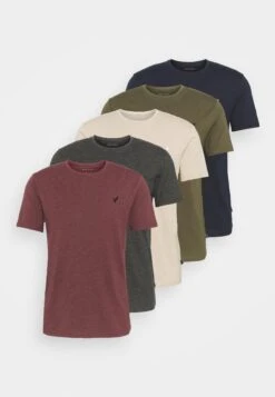 Pier One 5 Pack - T-Shirt Basic - Dark Grey/Dark Blue/Olive -Pier One 0f912bddd05048f8b5cda3d15e55e149