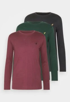 Pier One 3 Pack Unisex- Longsleeve - Black/Bordeaux/Dark Green -Pier One 11266ccfab134789a780f8985789fef2