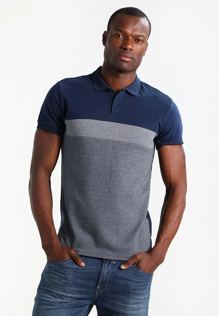 Pier One Poloshirt - Dark Blue/Mottled Grey 1 Pier One Poloshirt - Dark Blue/Mottled Grey