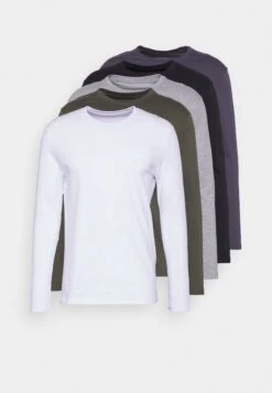 Pier One 5 Pack - Longsleeve - Black/White/Olive -Pier One 1811e4e1633c4594abae2f43c4e4d170