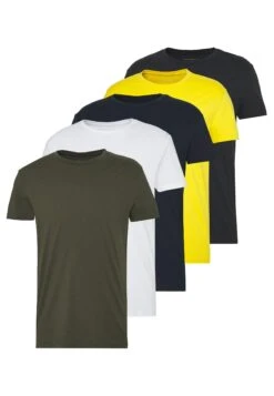 Pier One 5 Pack - T-Shirt Basic - Olive/ White/ Navy /Yellow /Black -Pier One 1b9164789150411d82264f1147f53451