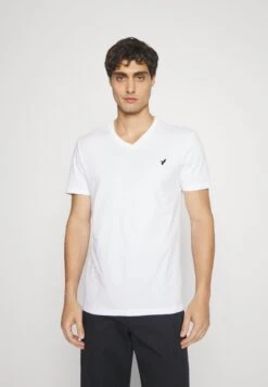 Pier One V Neck Bird Tonal 3 Pack - T-Shirt Basic - White/Dark Green/Black -Pier One 1ca447c7fe924e74a78c561a8a6333a8