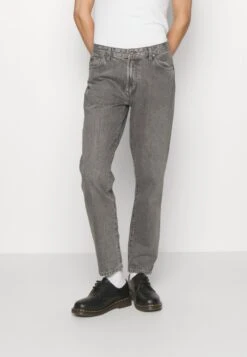 Pier One Mid Raise Straight Fit - Relaxed Fit Jeans - Grey Denim