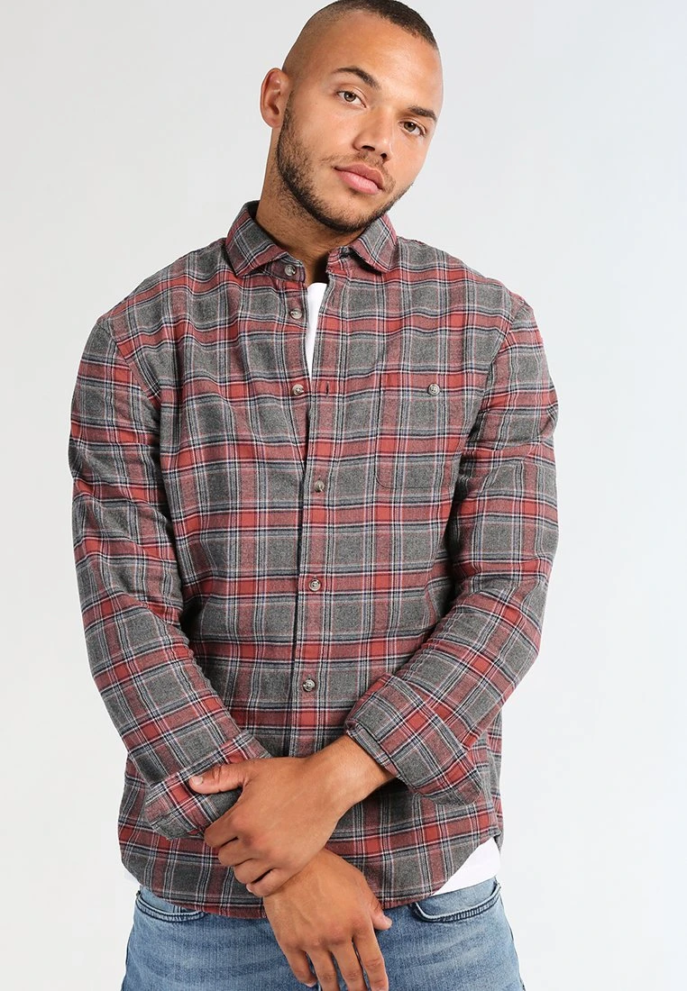 Pier One Overhemd - Grey/Coral 1 Pier One Overhemd - Grey/Coral