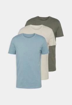 Pier One 3 Pack - T-Shirt Basic - Brown/Beige/Light Blue -Pier One 6207198c93254405a2ac3fe4191f041d