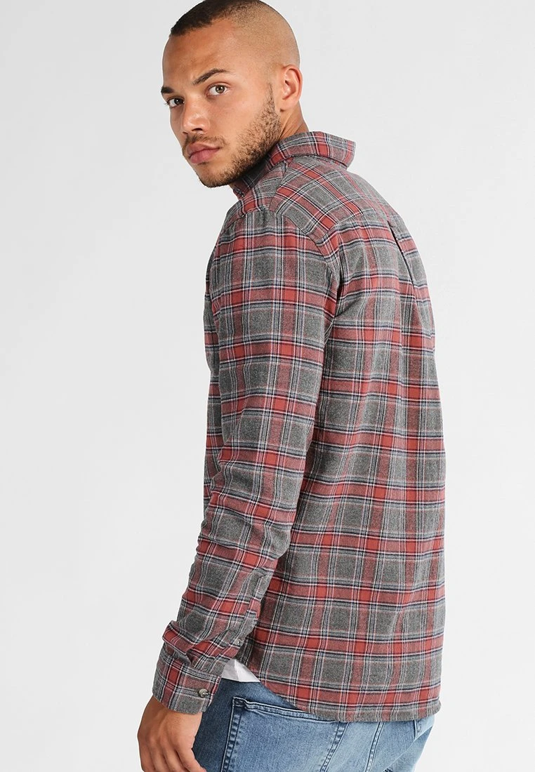 Pier One Overhemd - Grey/Coral 3 Pier One Overhemd - Grey/Coral - Afbeelding 3