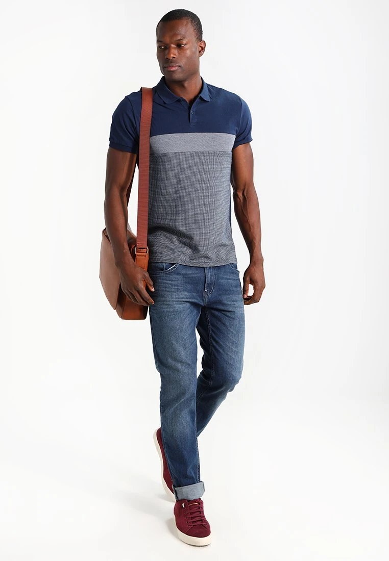 Pier One Poloshirt - Dark Blue/Mottled Grey 2 Pier One Poloshirt - Dark Blue/Mottled Grey - Afbeelding 2