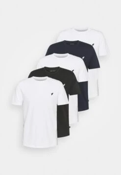 Pier One 5 Pack - T-Shirt Basic - White/Black/Dark Blue -Pier One 8041bfdceeaa4d4a9a850e92a8c64783