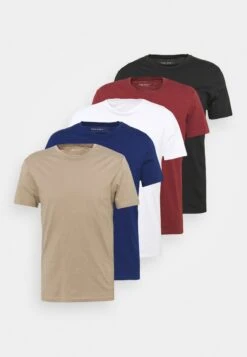 Pier One 5 Pack - T-Shirt Basic - White/Black/Bordeaux -Pier One 821a9428a35f403f8260cec51cee307c
