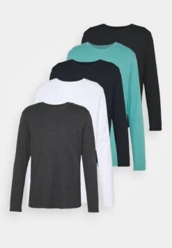 Pier One 5 Pack - Longsleeve - Dark Blue/Turquoise/White -Pier One 852b1adeb3684c1fb9aafb1a1a50eb45