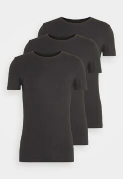 Pier One 3 Pack Muscle Fit- T-Shirt Basic - Black -Pier One ae0e343dfa2647b68dad7cd6f5e6671e