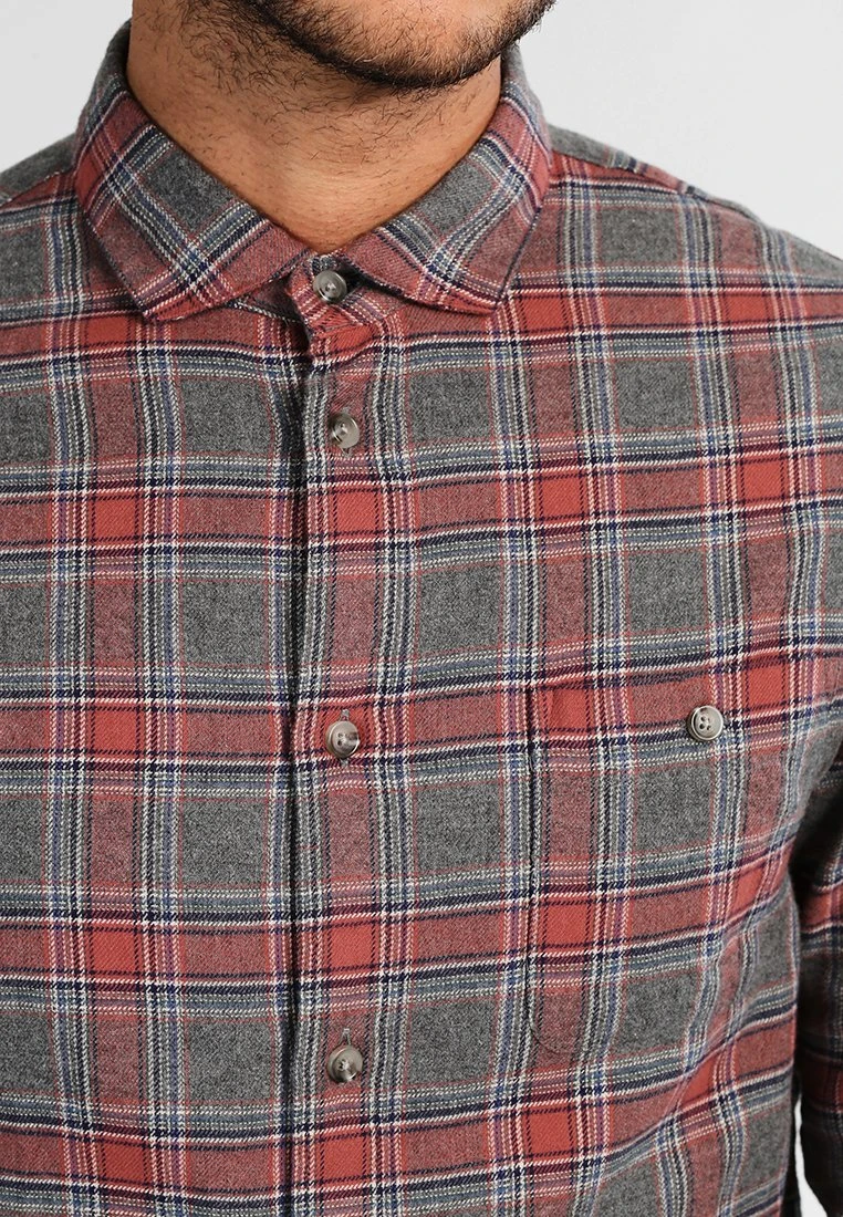 Pier One Overhemd - Grey/Coral 4 Pier One Overhemd - Grey/Coral - Afbeelding 4