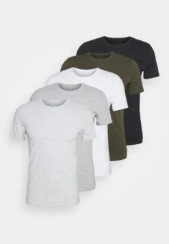 Pier One 5 Pack - T-Shirt Basic - Black/White/Light Grey -Pier One af2e3648ccfd4b198cd51d1c4b807340