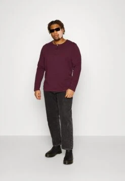 Pier One 2 Pack - Longsleeve - Dark Grey/Red