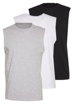 Pier One 3 Pack - T-Shirt Basic - Grey/White/Black -Pier One b7095e703ec24c8694069d82098fed74