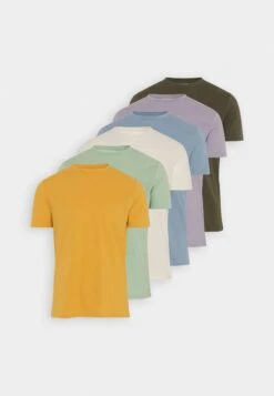 Pier One 7 Pack - T-Shirt Basic - White/Yellow/Lilac -Pier One d619b979bff1421ca3c2dca88f3e6305