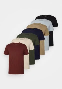 Pier One 7 Pack - T-Shirt Basic - Black/Dark Blue/Dark Green -Pier One d74e2d3540cf40e38472cc37d83d230d