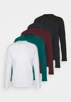 Pier One 5 Pack - Longsleeve - White/Dark Blue/Black -Pier One d83220e9e54d43fcb8998bbd6af96e96