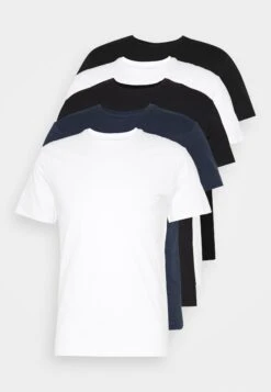 Pier One 5 Pack - T-Shirt Basic - Black/White/Blue 8 Pier One 5 Pack - T-Shirt Basic - Black/White/Blue -Pier One f1b37127ec2d45f98139c878d4f29450